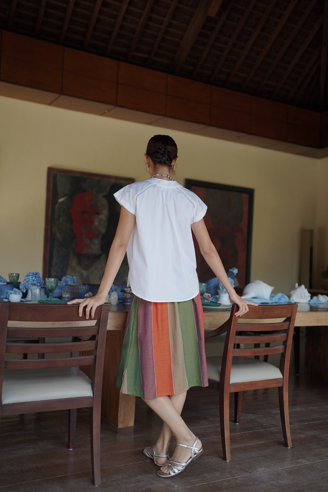 Vale Skirt - Handwoven Macro Stripes