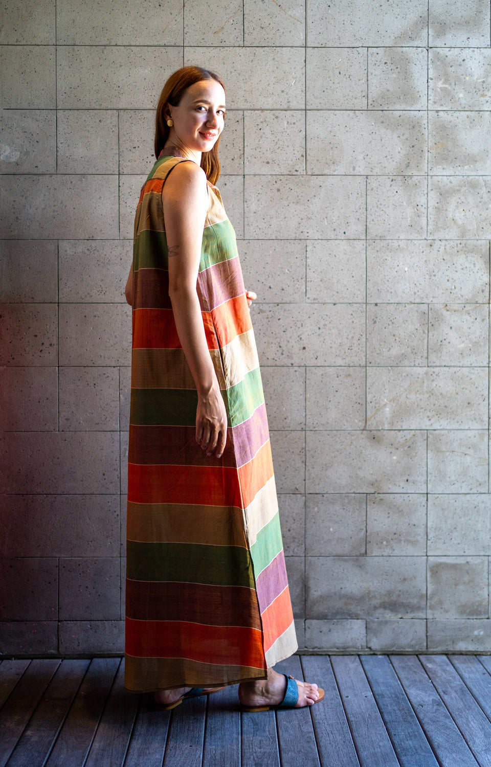 Malabar Cover-up - Handwoven Macro Stripe