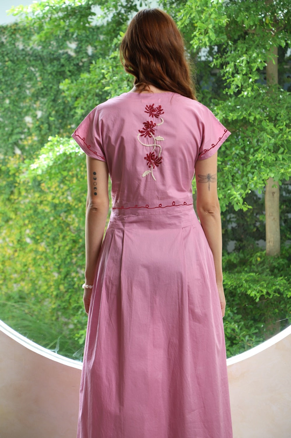 Kusum Dress Hand-Embroidered with love - Mauve
