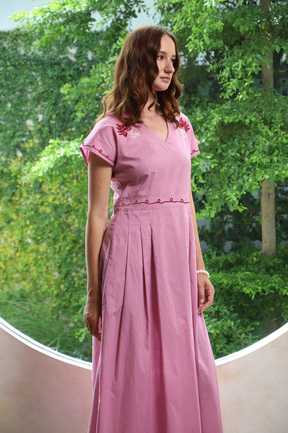 Kusum Dress Hand-Embroidered with love - Mauve