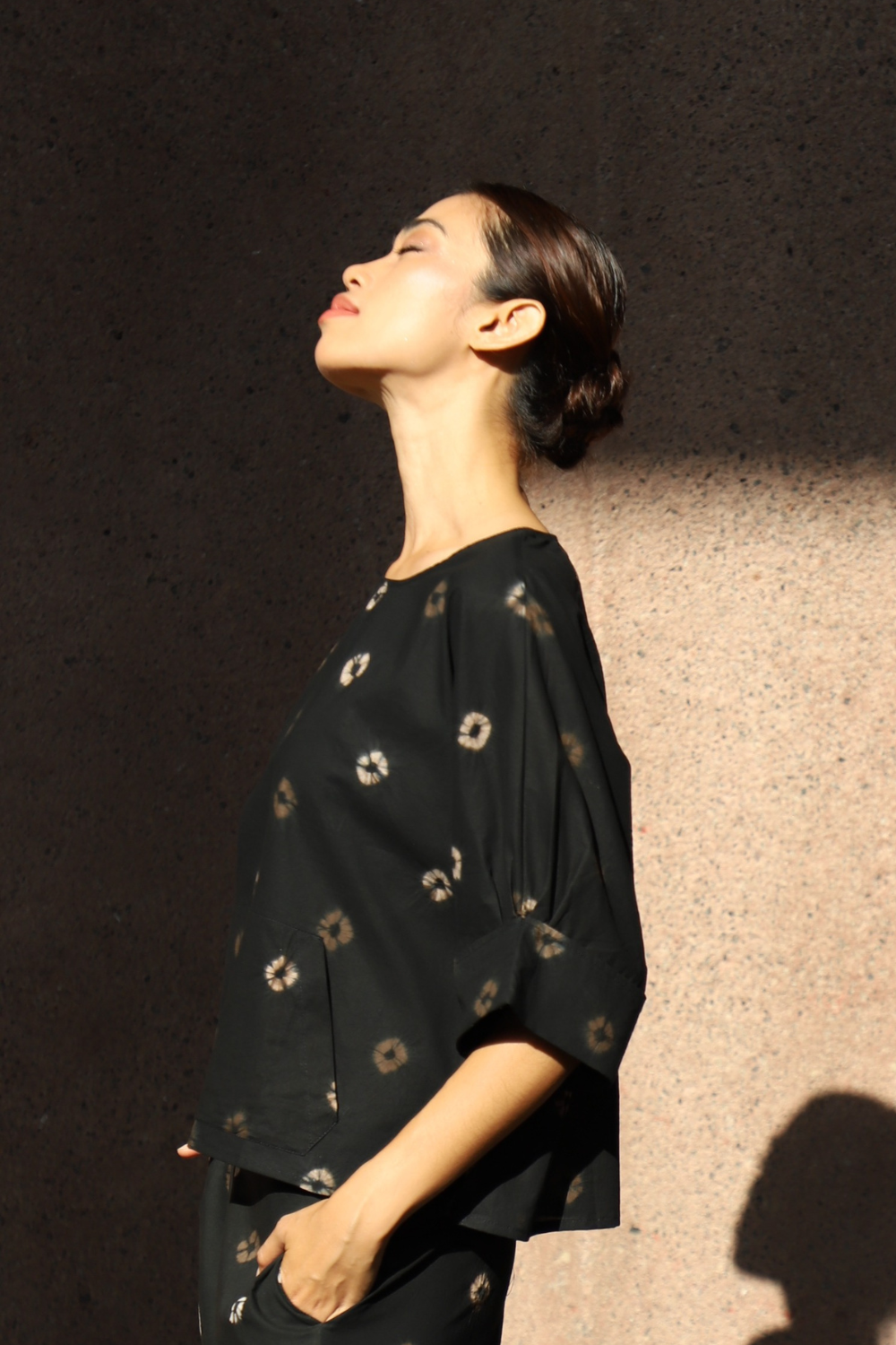 Zak Top - Hand dyed in Shibori Melati print