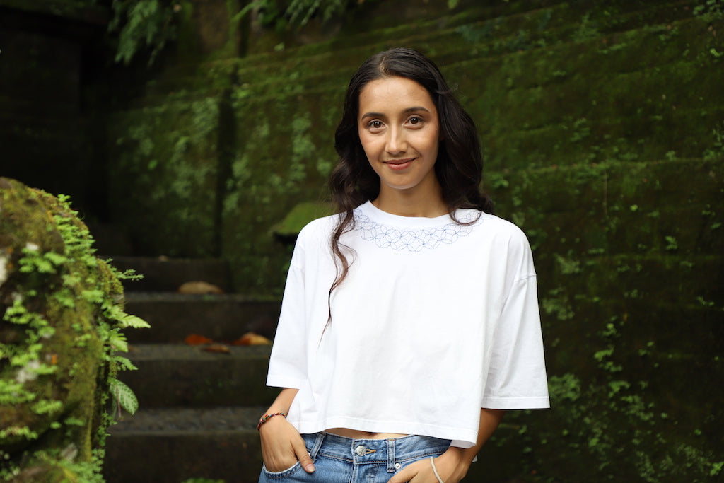 The Crop Tee - Hand embroidered