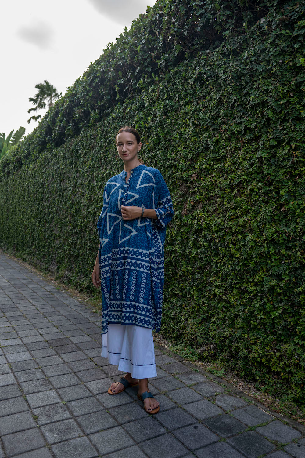 Tara Kaftan - Block Print Indigo