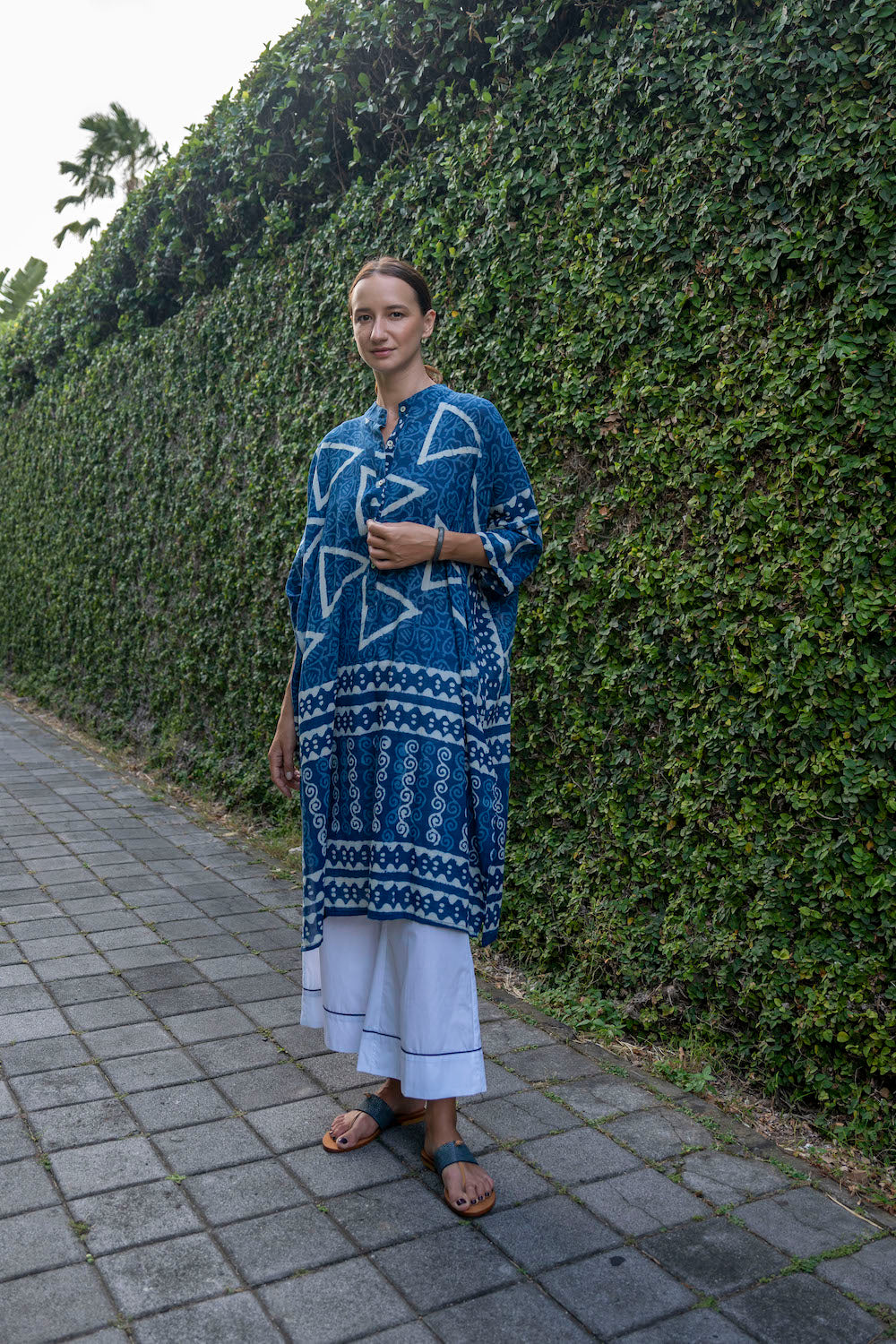 Tara Kaftan - Block Print Indigo