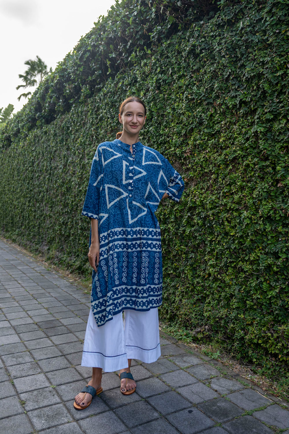 Tara Kaftan - Block Print Indigo