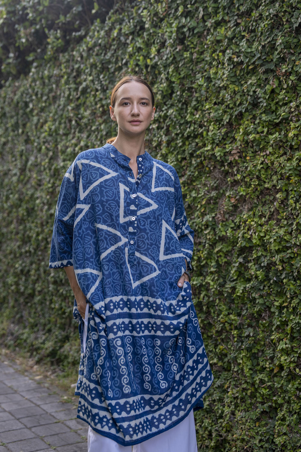 Tara Kaftan - Block Print Indigo