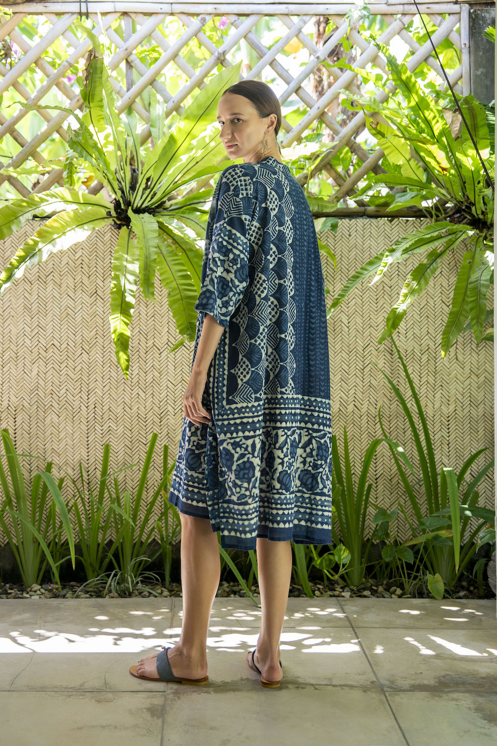 Tara Kaftan - Block Print Indigo