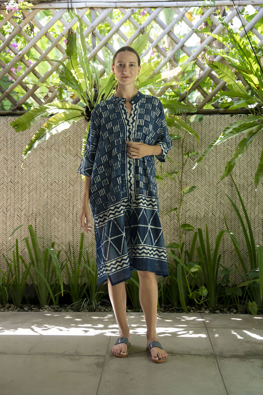 Tara Kaftan - Block Print Indigo