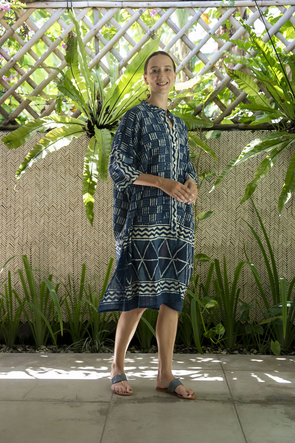 Tara Kaftan - Block Print Indigo