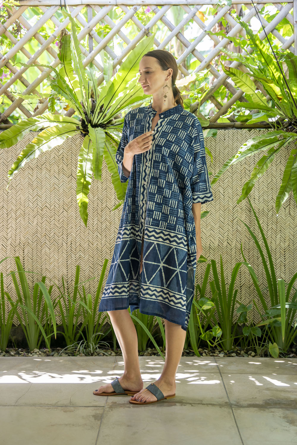 Tara Kaftan - Block Print Indigo