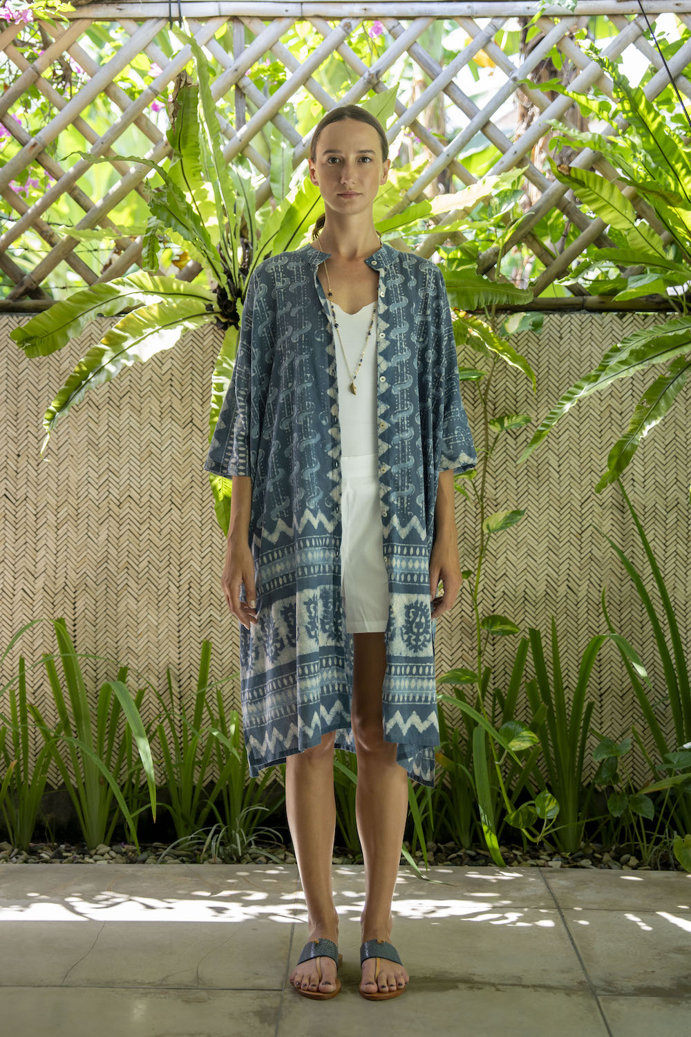 Tara Outer - Block Print Indigo