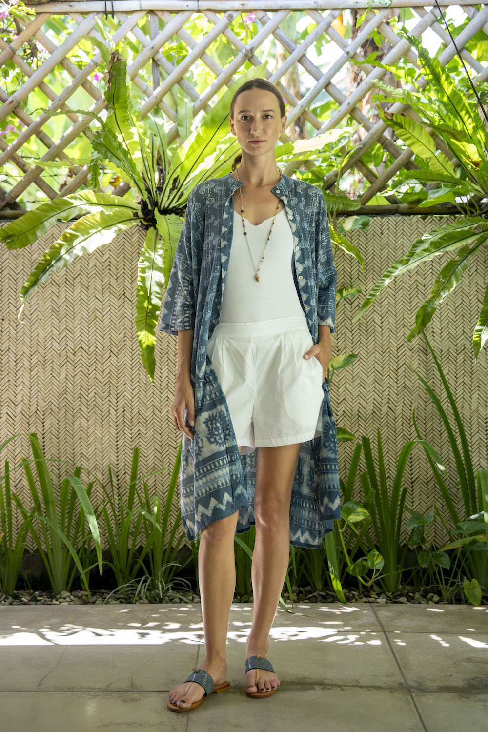 Tara Outer - Block Print Indigo