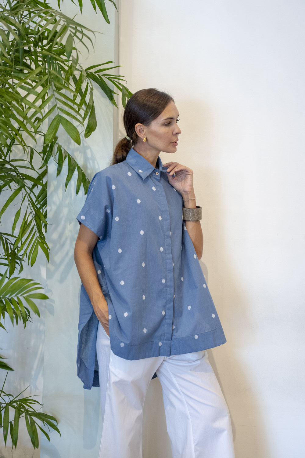 Zahra Shirt - Handwoven Dot