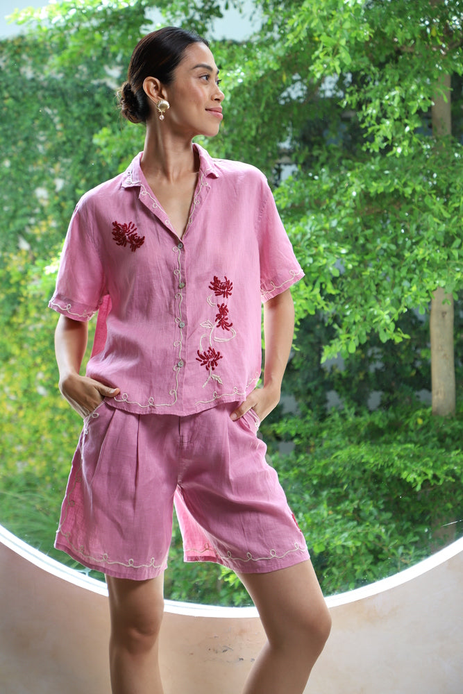 Soma Top Hand-Embroidered with love - Mauve