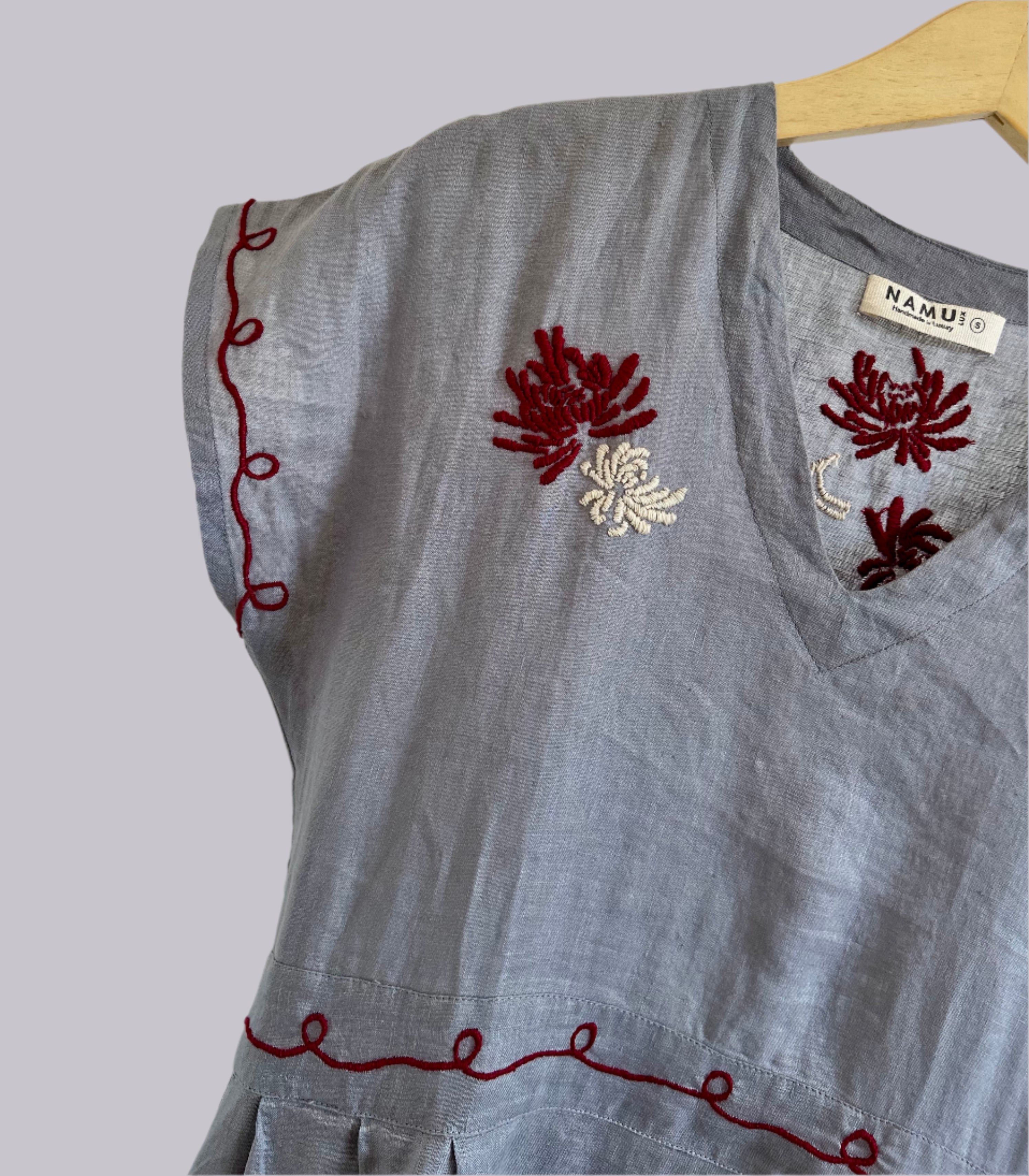 Kusum Dress Hand-Embroidered with love - Lavander