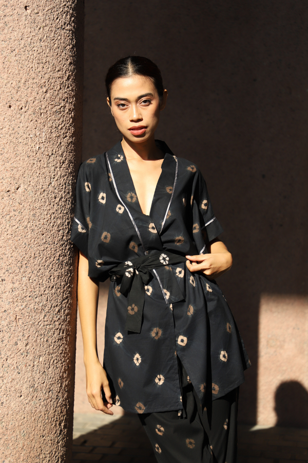 Osaka Kimono Set - Hand dyed in Shibori Melati print