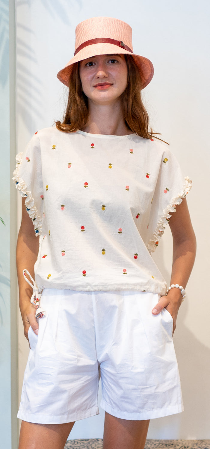 Osaka Top Flowers Embrodery