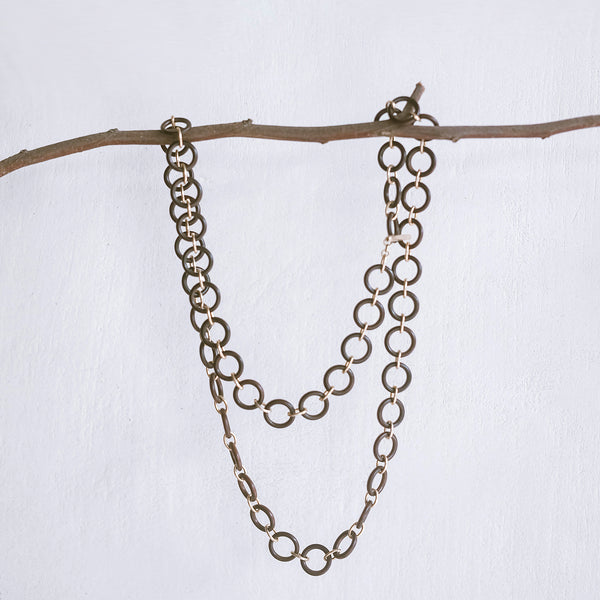Mawar Hoop Necklace - Handmade with Rose wood